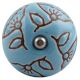 Turquoise Calla Lily Brown Etched Ceramic Wine Stopper (Pack Of One Piece)